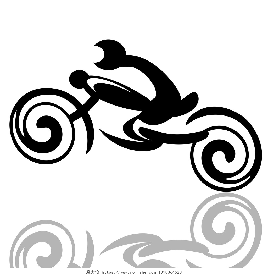 白色背景上摩托车素描图摩托车赛车